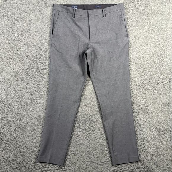 J Crew Pants Mens 34x32 Gray Thompson Tapered Fit Four Season Wool Stretch - Picture 1 of 14